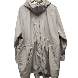 ATHLETA Solar Wind Anorak Jacket in Beige Sz  XXL RN# 54023 Hooded 2X Rain Coat